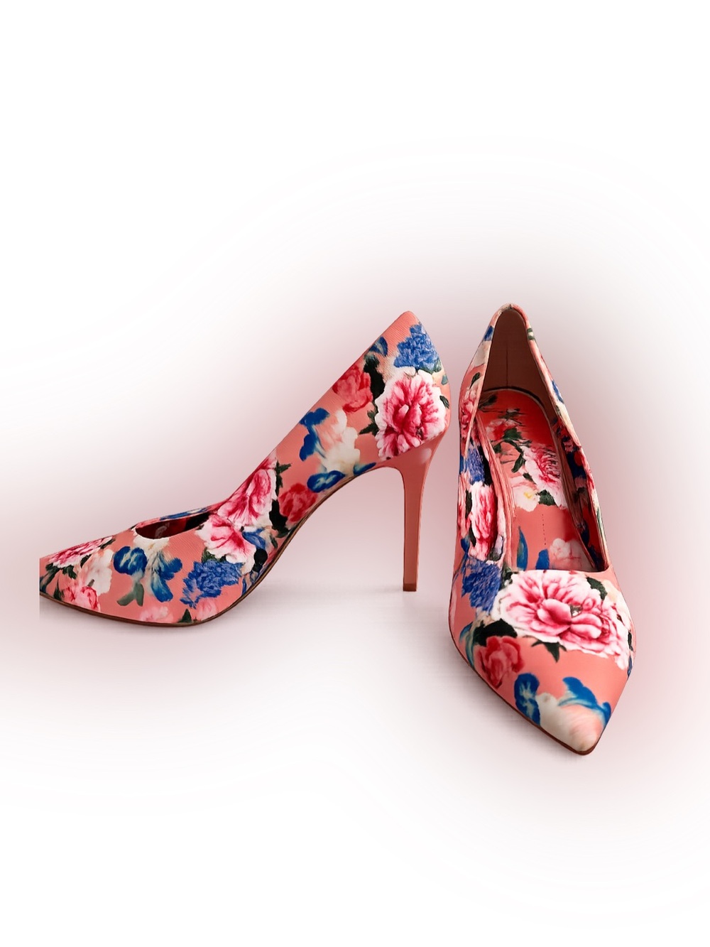 Gianni Bini Jilley Pointed-Toe Floral Stiletto Heels | Size 8 | Pink Floral